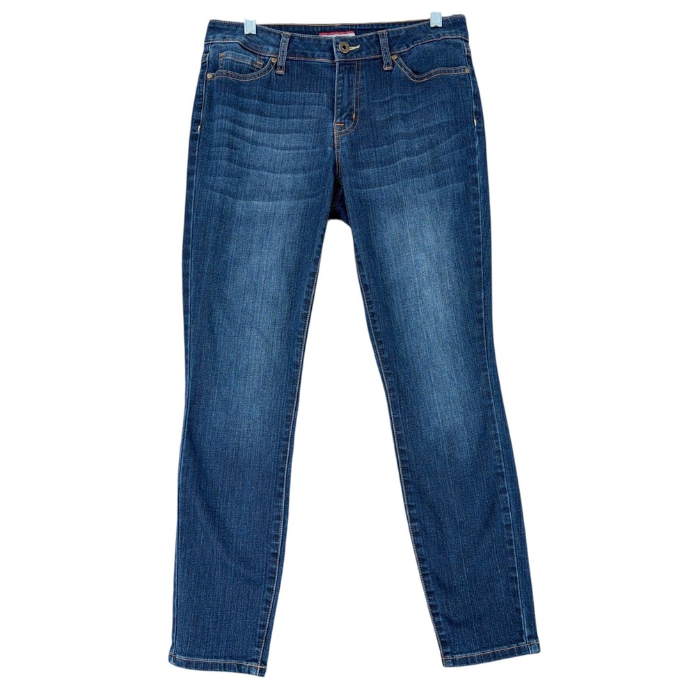 Tommy Hilfiger Women Blue Wash Denim Jeans Skinny Fit Size 6 Short